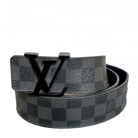 LOUIS VUITTON DAMIER GRAPHITE LV INITIALS 40MM BELT