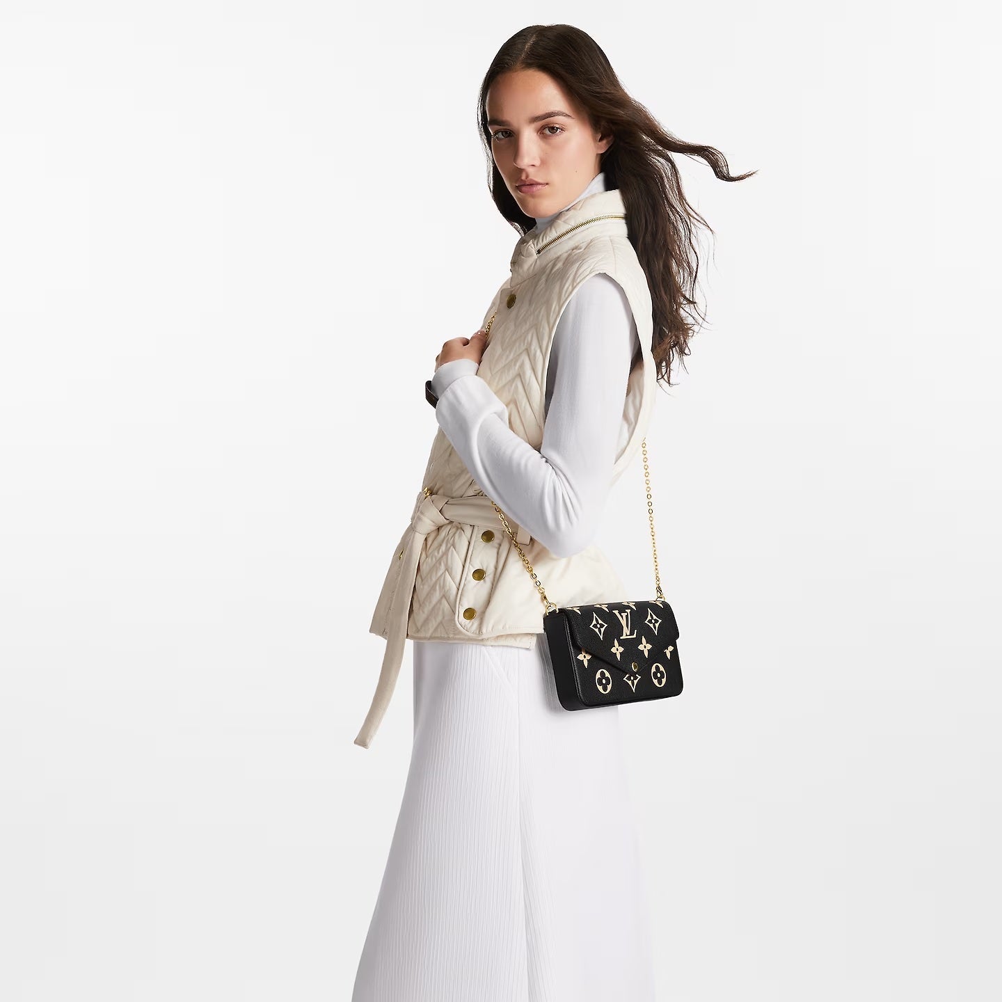 LOUIS VUITTON MONOGRAM EMPREINTE FÃLICIE LEATHER POCHETTE