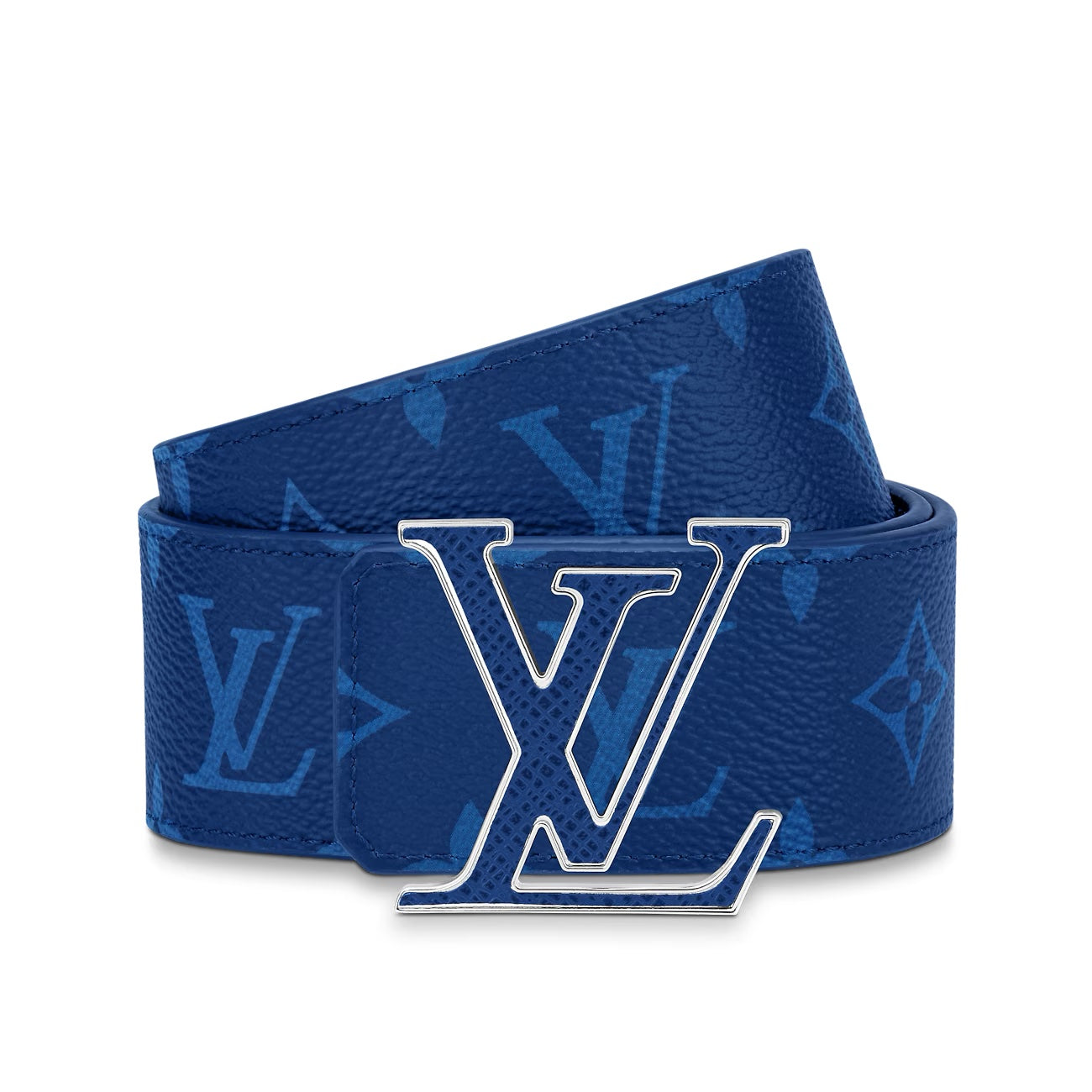 LOUIS VUITTON LV INITIALS 40MM REVERSIBLE BELT COBALT BLUE