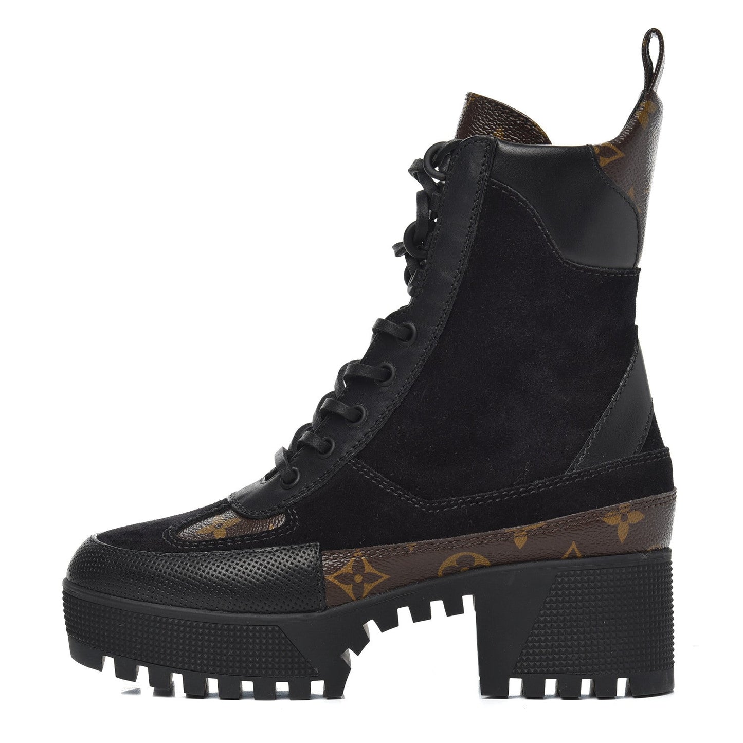 LOUIS VUITTON LAUREATE SUEDE LEATHER PLATFORM DESERT BOOTS