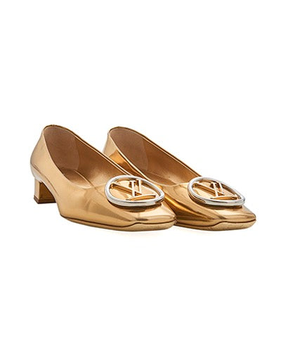 LOUIS VUITTON METALLIC FOIL LEATHER MADELEINE PUMPS