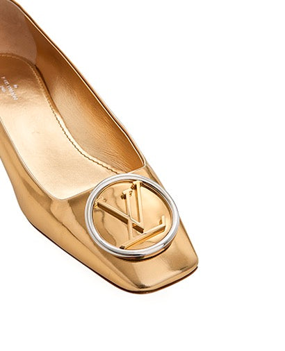 LOUIS VUITTON METALLIC FOIL LEATHER MADELEINE PUMPS