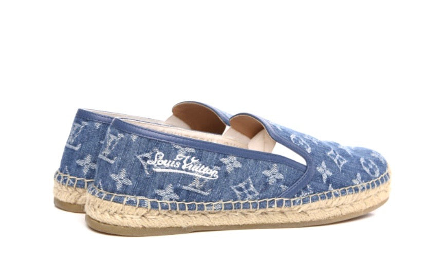 LOUIS VUITTON MONOGRAM DENIM MEN'S BIDART ESPADRILLES