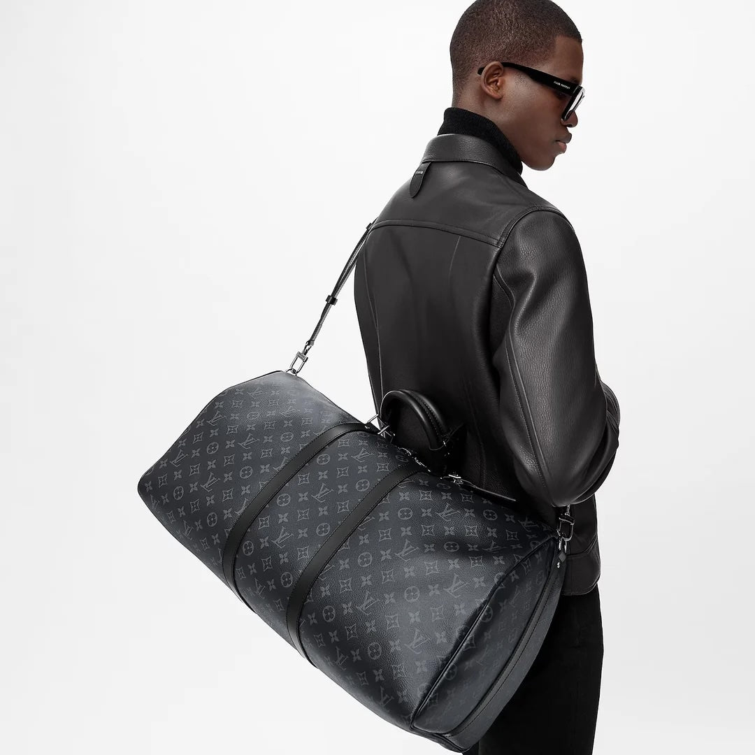 LOUIS VUITTON MONOGRAM ECLIPSE KEEPALL BANDOULIÃRE 55 BAG