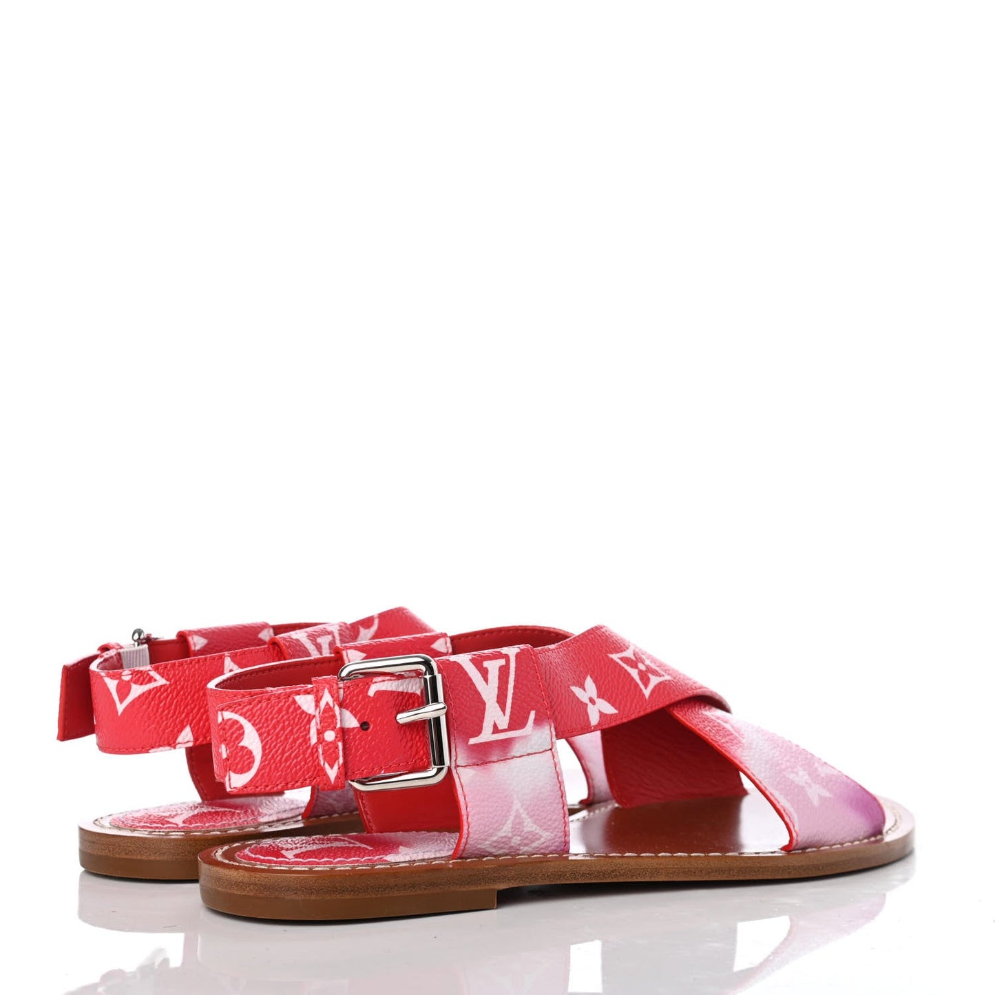 LOUIS VUITTON MONOGRAM ESCALE PALMA FLAT SANDALS