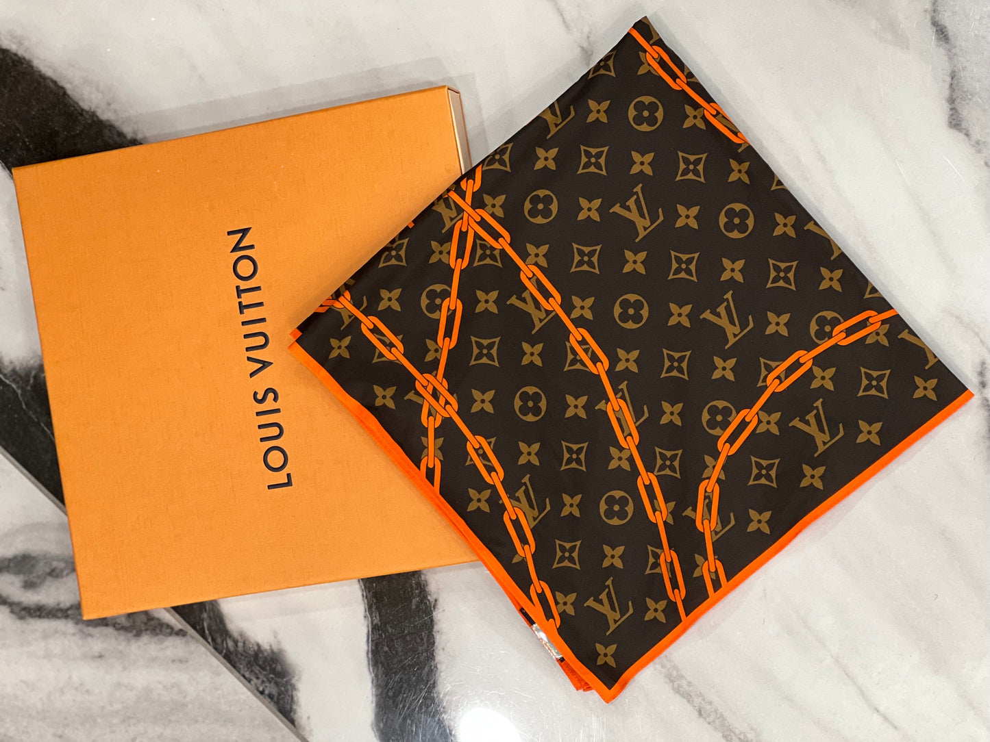 LOUIS VUITTON MONOGRAM SOLAR RAY BANDANA SCARF