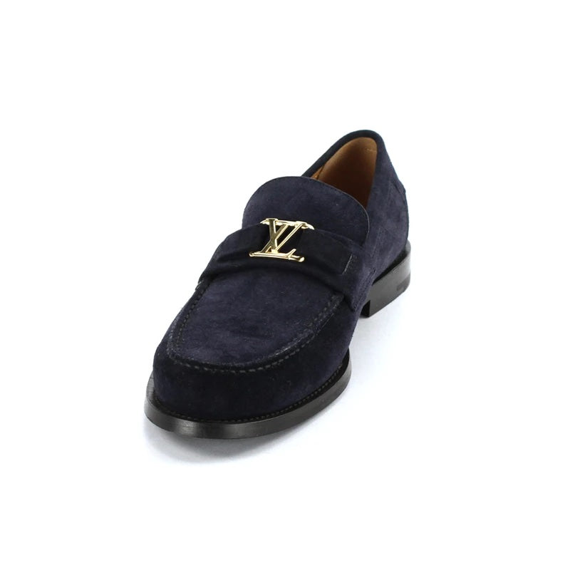 LOUIS VUITTON MONTE CARLO SUEDE LV LOGO LOAFERS