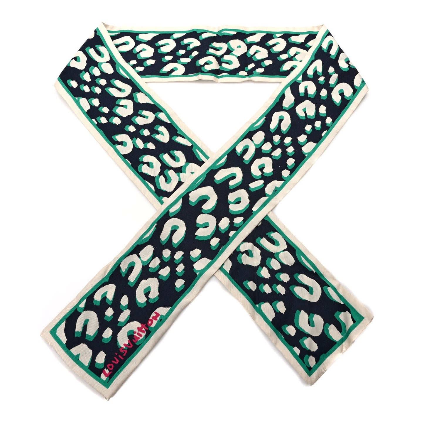 LOUIS VUITTON X STEPHEN SPROUSE MONOGRAM LEOPARD SILK BANDEAU