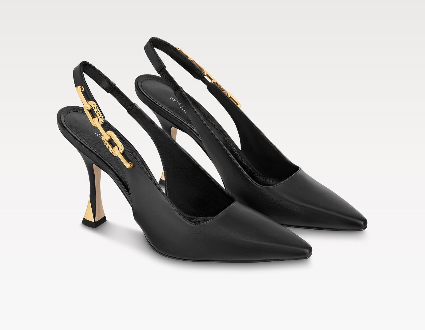 LOUIS VUITTON SPARKLE SLINGBACK CALFSKIN LEATHER PUMPS