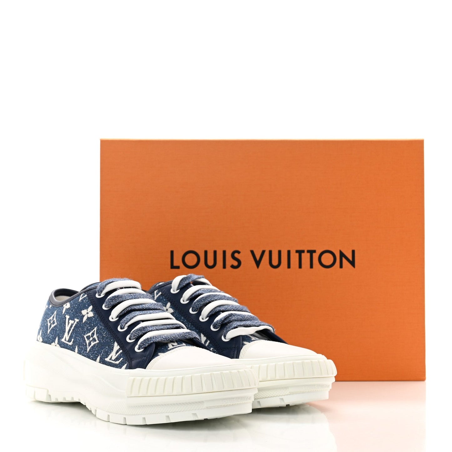 LOUIS VUITTON LV DENIM MONOGRAM SQUAD SNEAKERS