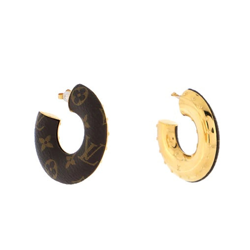 LOUIS VUITTON MONOGRAM WILD V HOOP EARRINGS