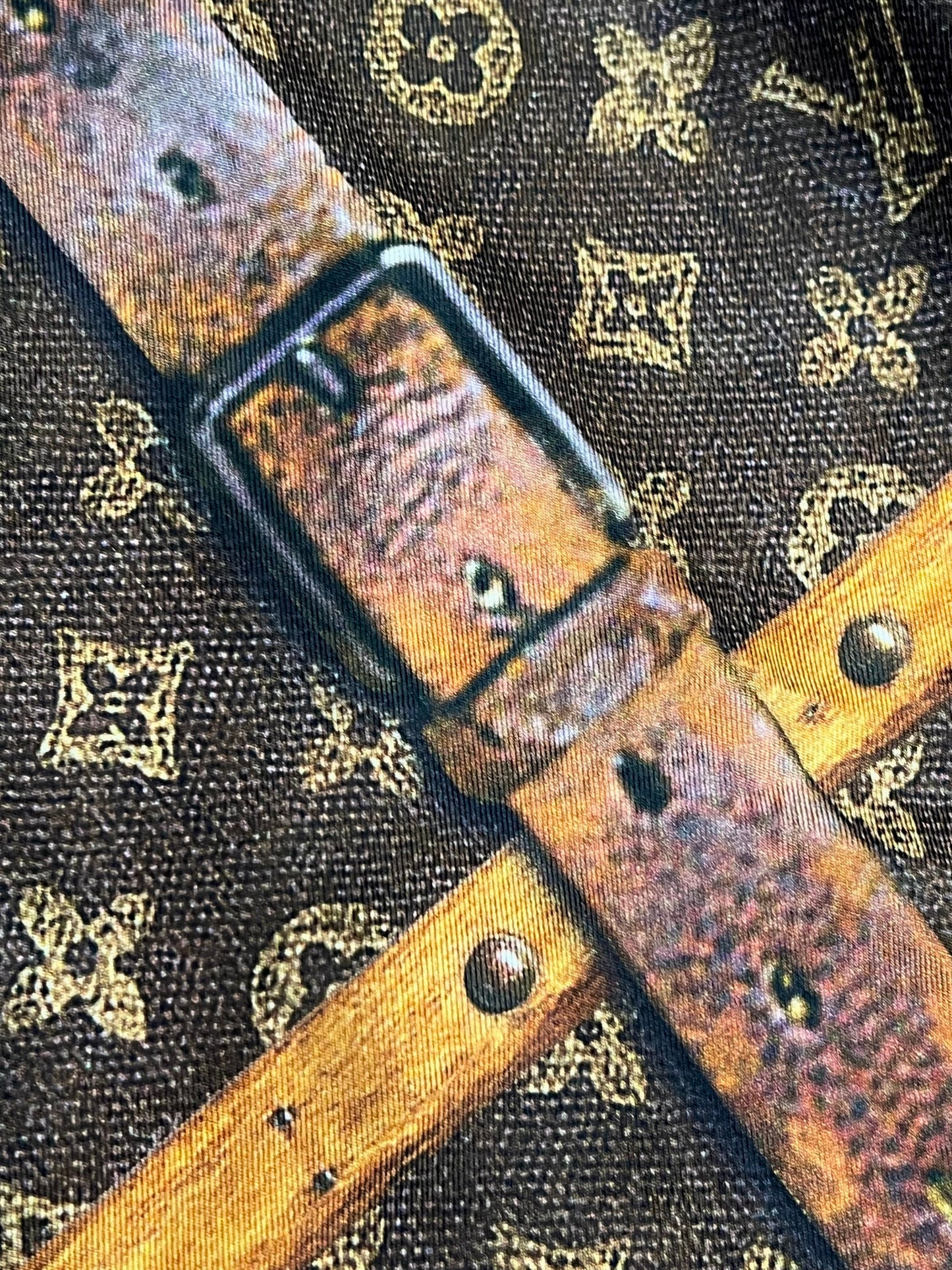 LOUIS VUITTON WOOL SILK TRUNK PRINT CREWNECK SWEATER