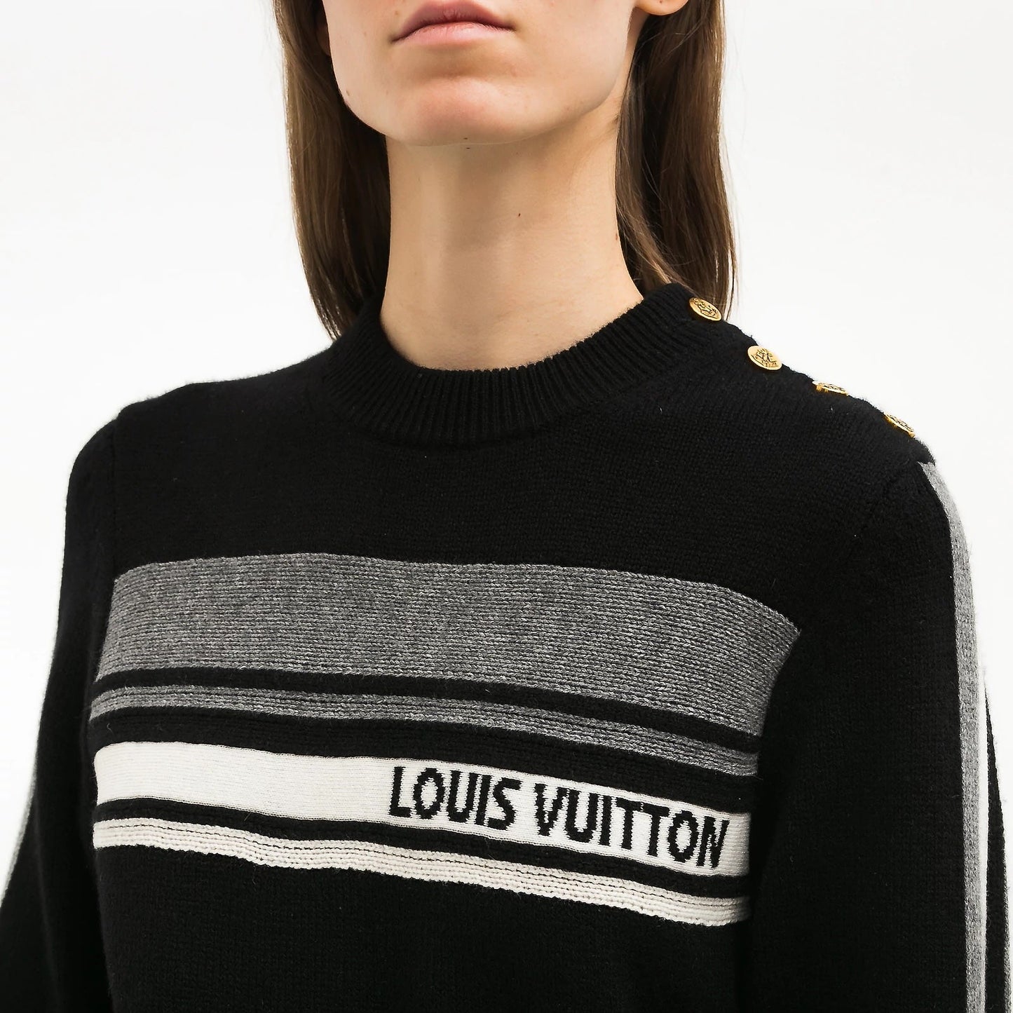 LOUIS VUITTON CASHMERE LOGO CREWNECK SWEATER
