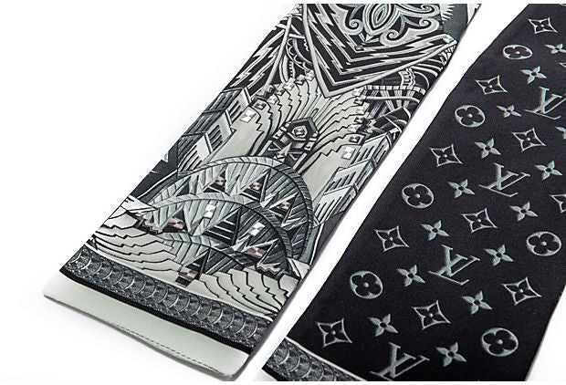 LOUIS VUITTON NY ART DECO MONOGRAM REVERSIBLE SILK SCARF