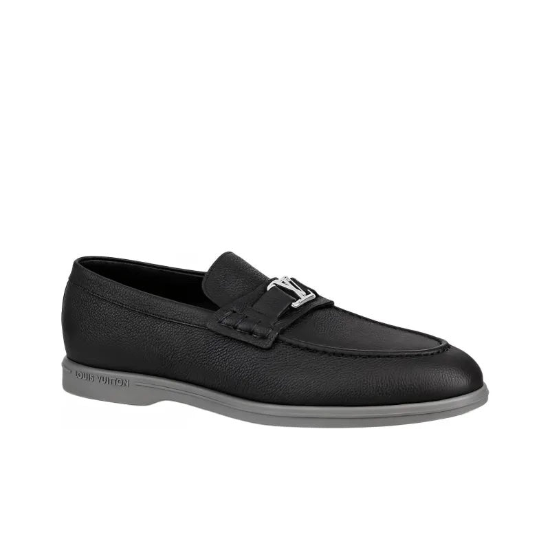 LOUIS VUITTON MEN'S ESTATE CALFSKIN LEATHER LOAFERS