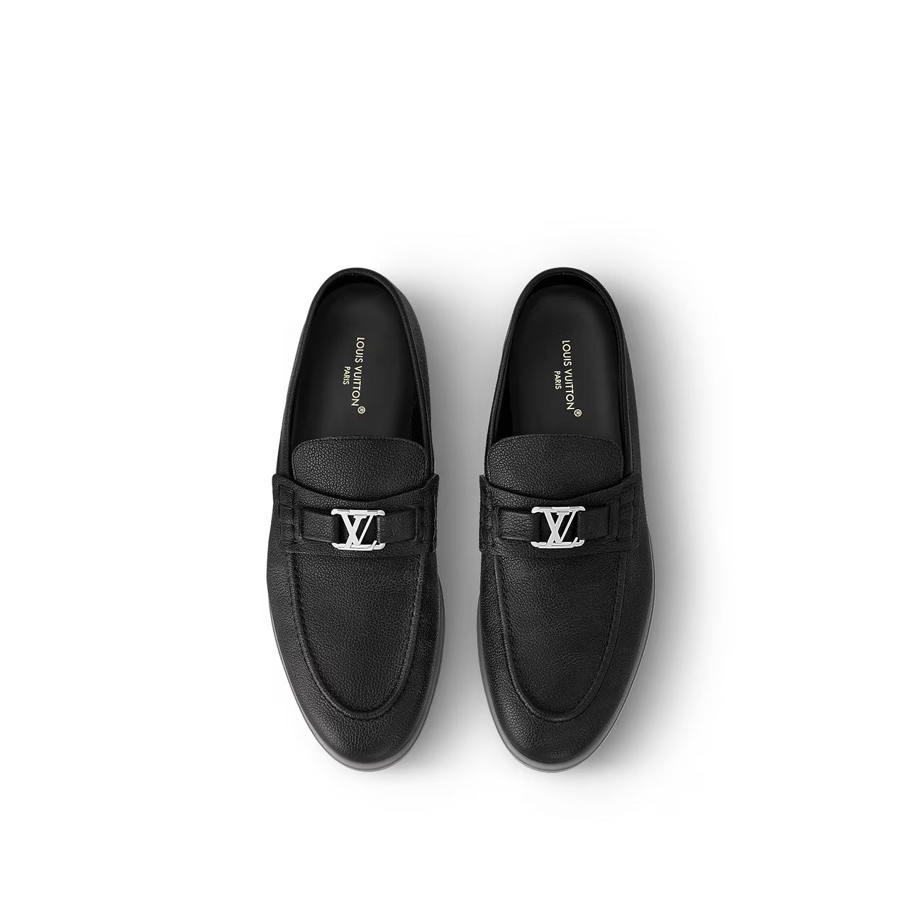 LOUIS VUITTON MEN'S ESTATE CALFSKIN LEATHER LOAFERS