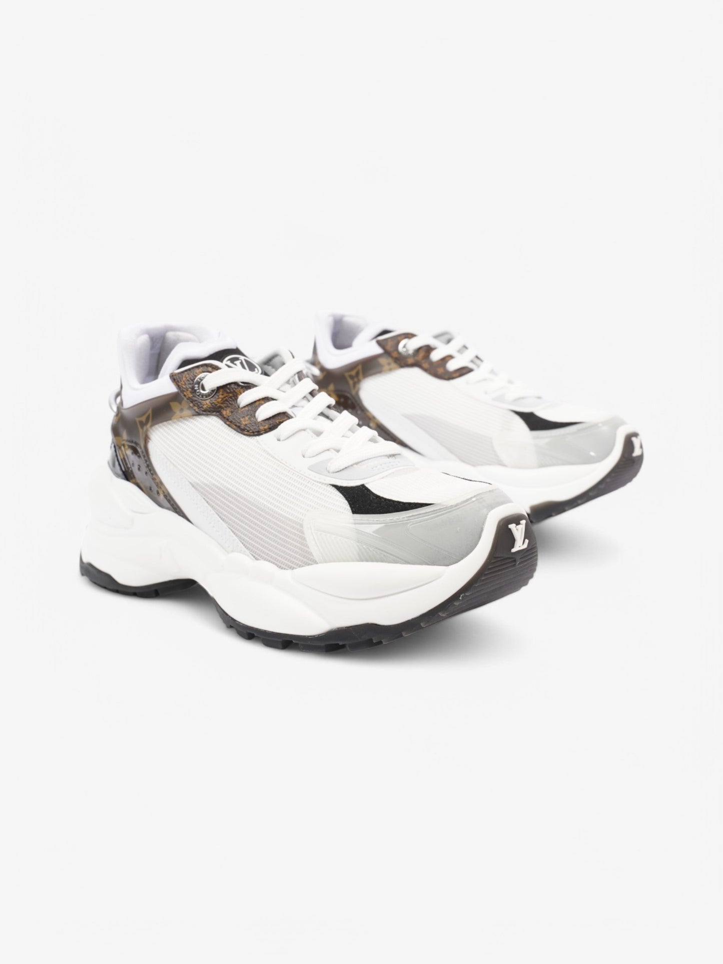 Louis Vuitton Run 55 Sneakers White  / Black / Monogram Mesh EU 38 UK 5
