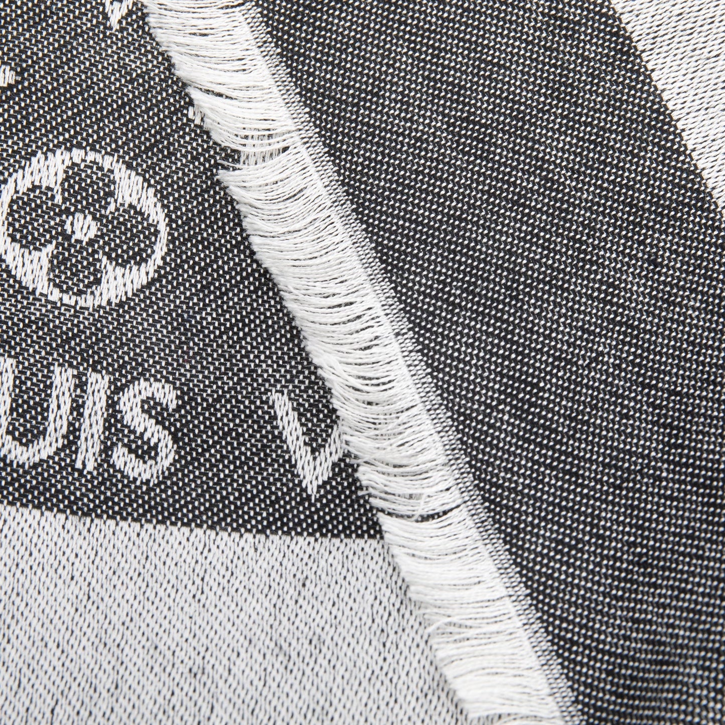 Louis Vuitton Grey Monogram Silk/Wool My Daily Denim Shawl Scarf