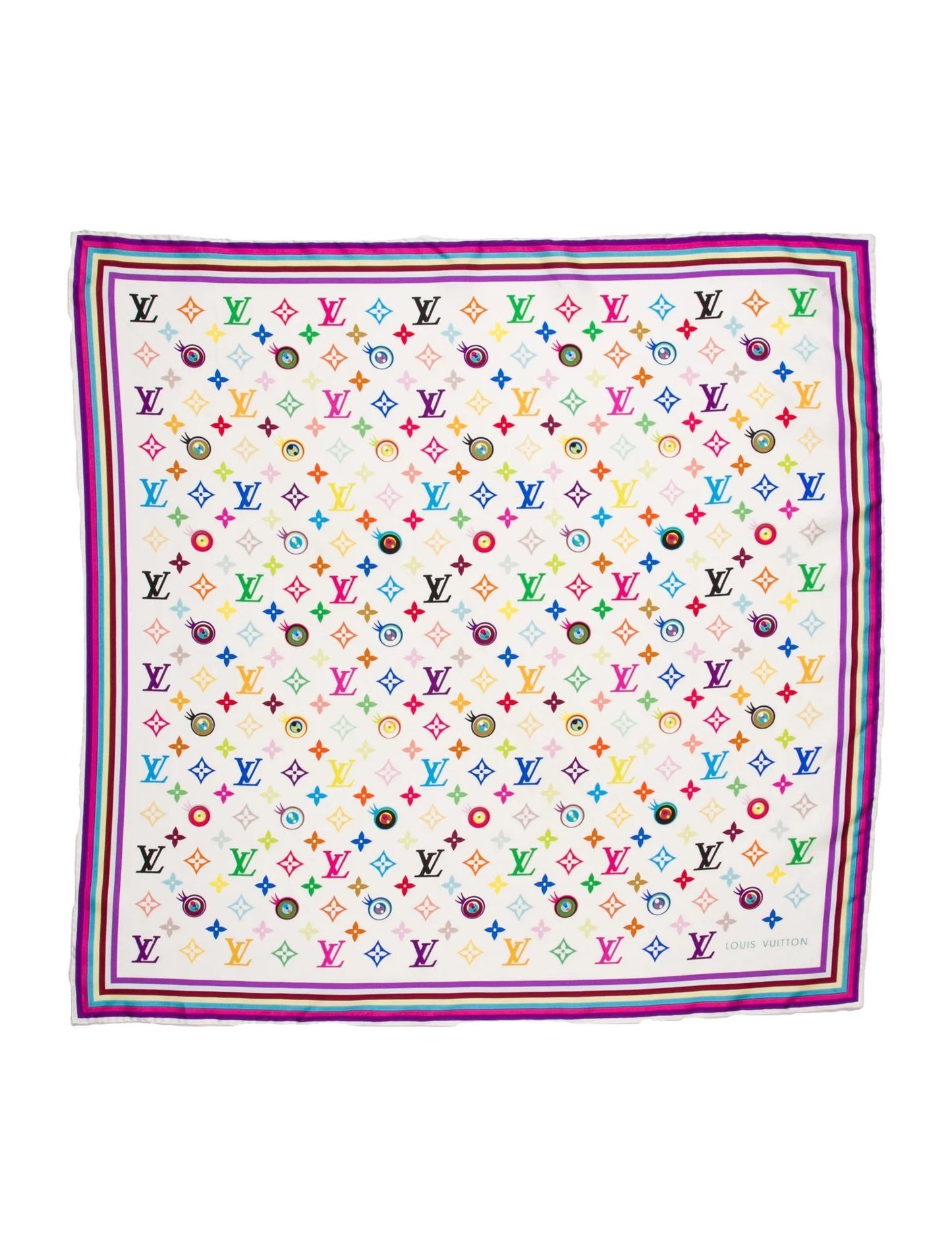 LOUIS VUITTON MULTICOLOR MONOGRAM EYE LOVE SILK SCARF