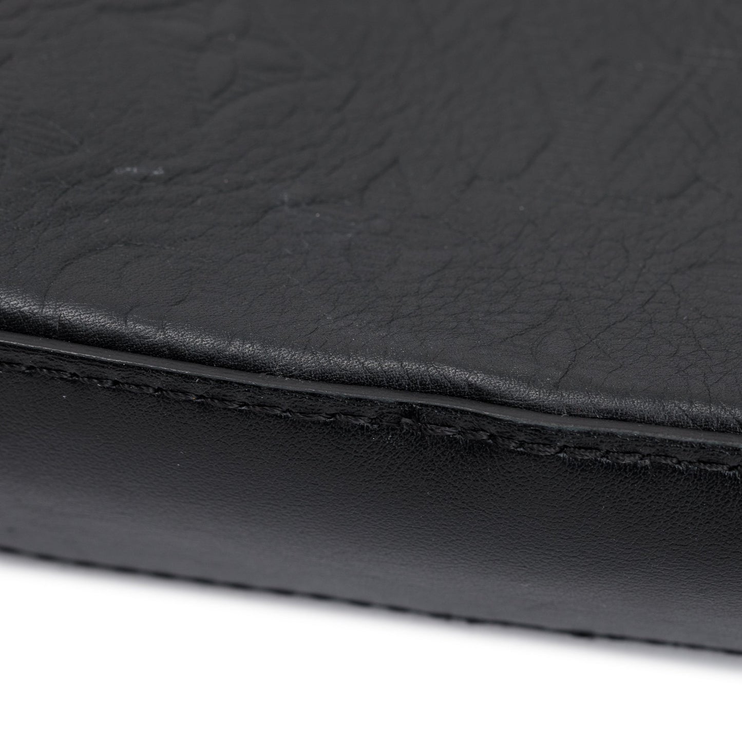 Louis Vuitton 2020 Black Monogram Shadow Embossed Calfskin Leather Duo Messenger Bag
