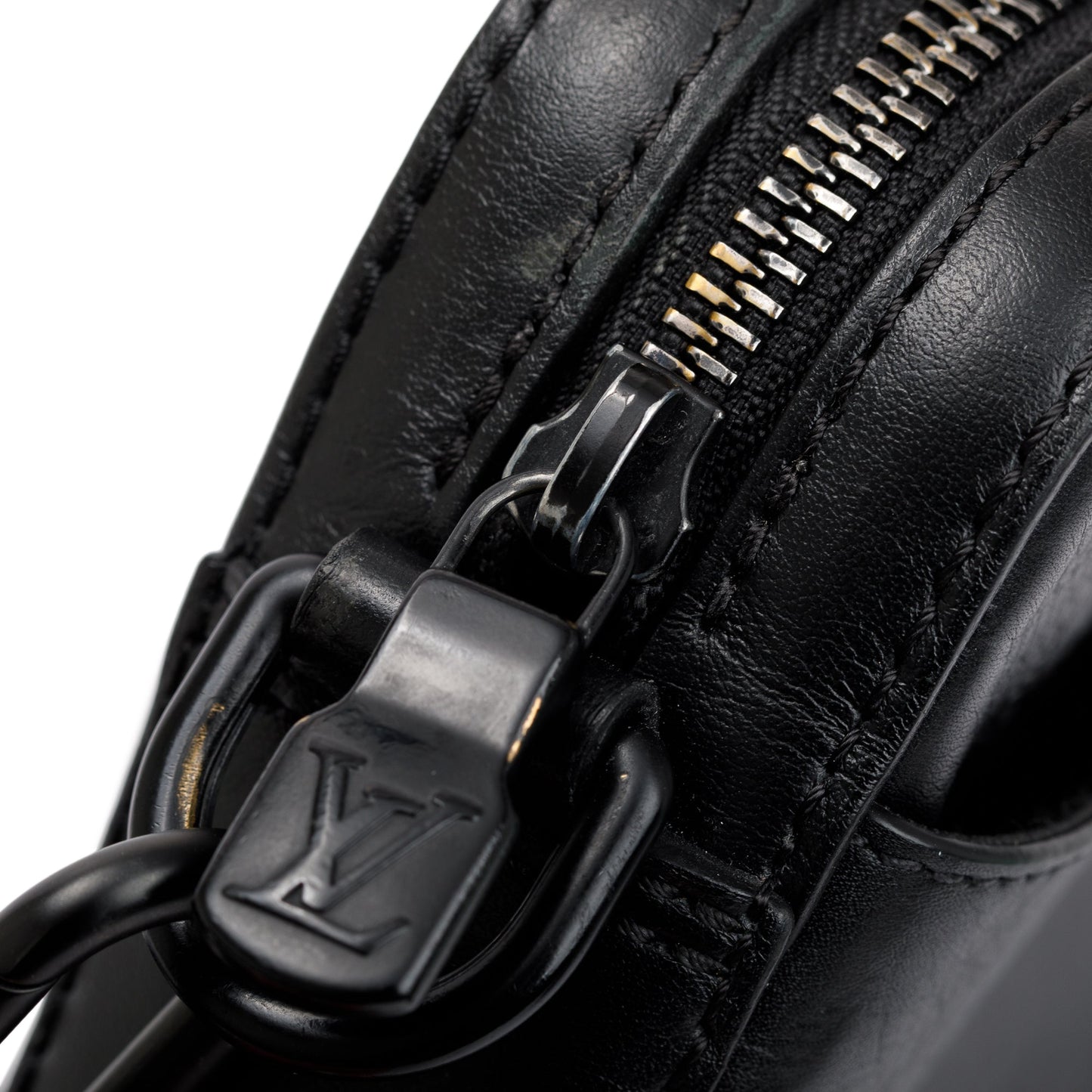 Louis Vuitton 2020 Black Monogram Shadow Embossed Calfskin Leather Duo Messenger Bag