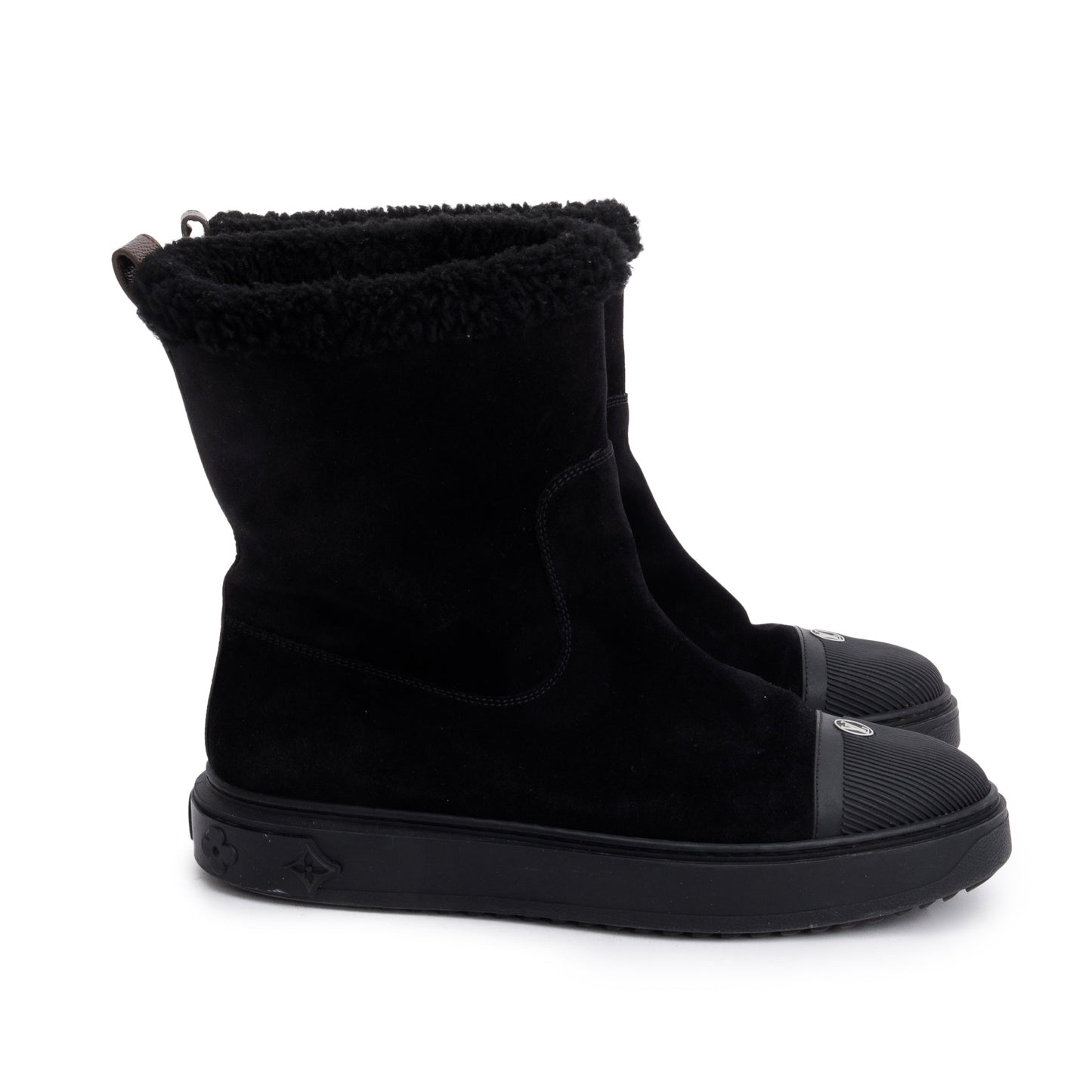 Louis Vuitton 2020 Black Suede Breezy Flat Ankle Boots, Size 40