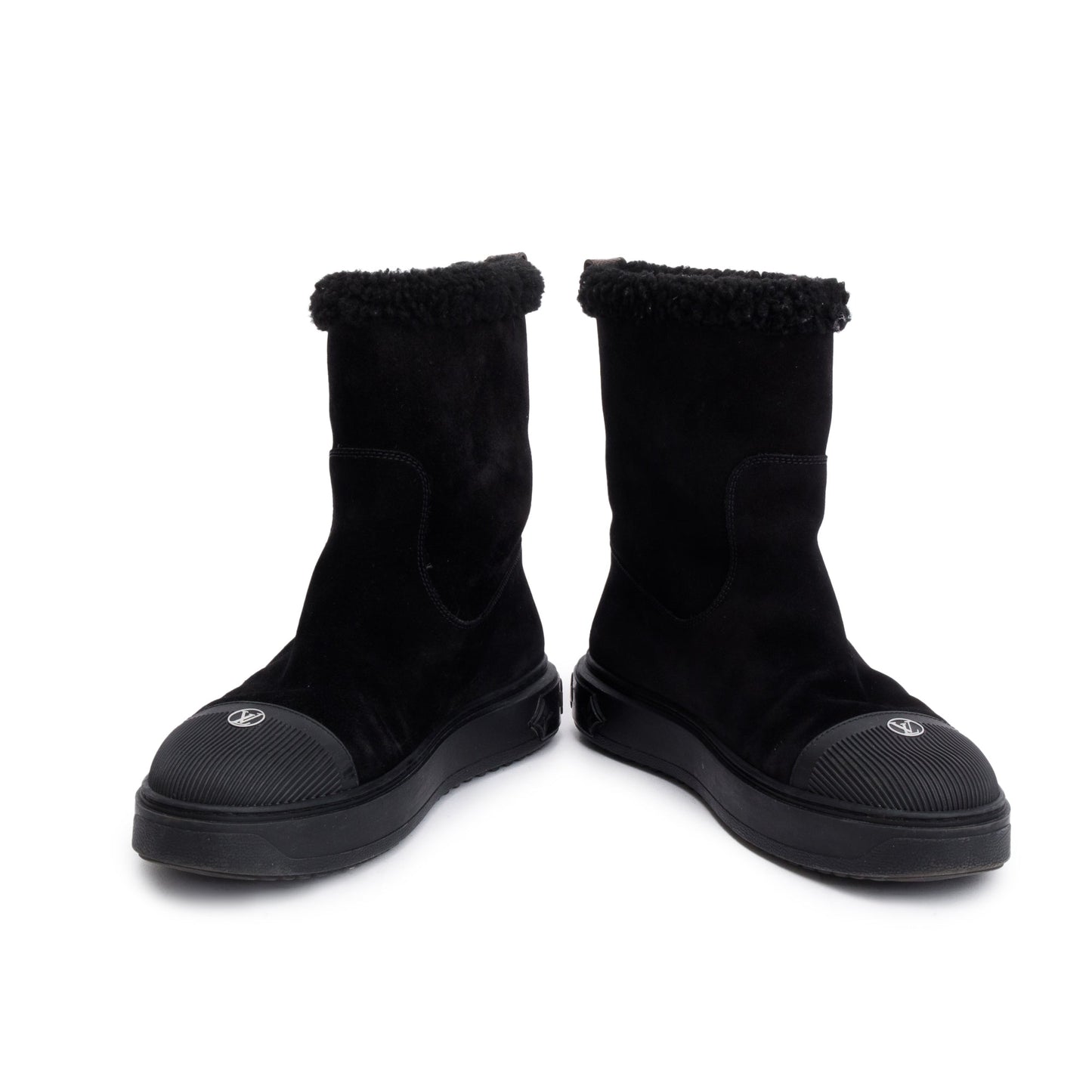 Louis Vuitton 2020 Black Suede Breezy Flat Ankle Boots, Size 40
