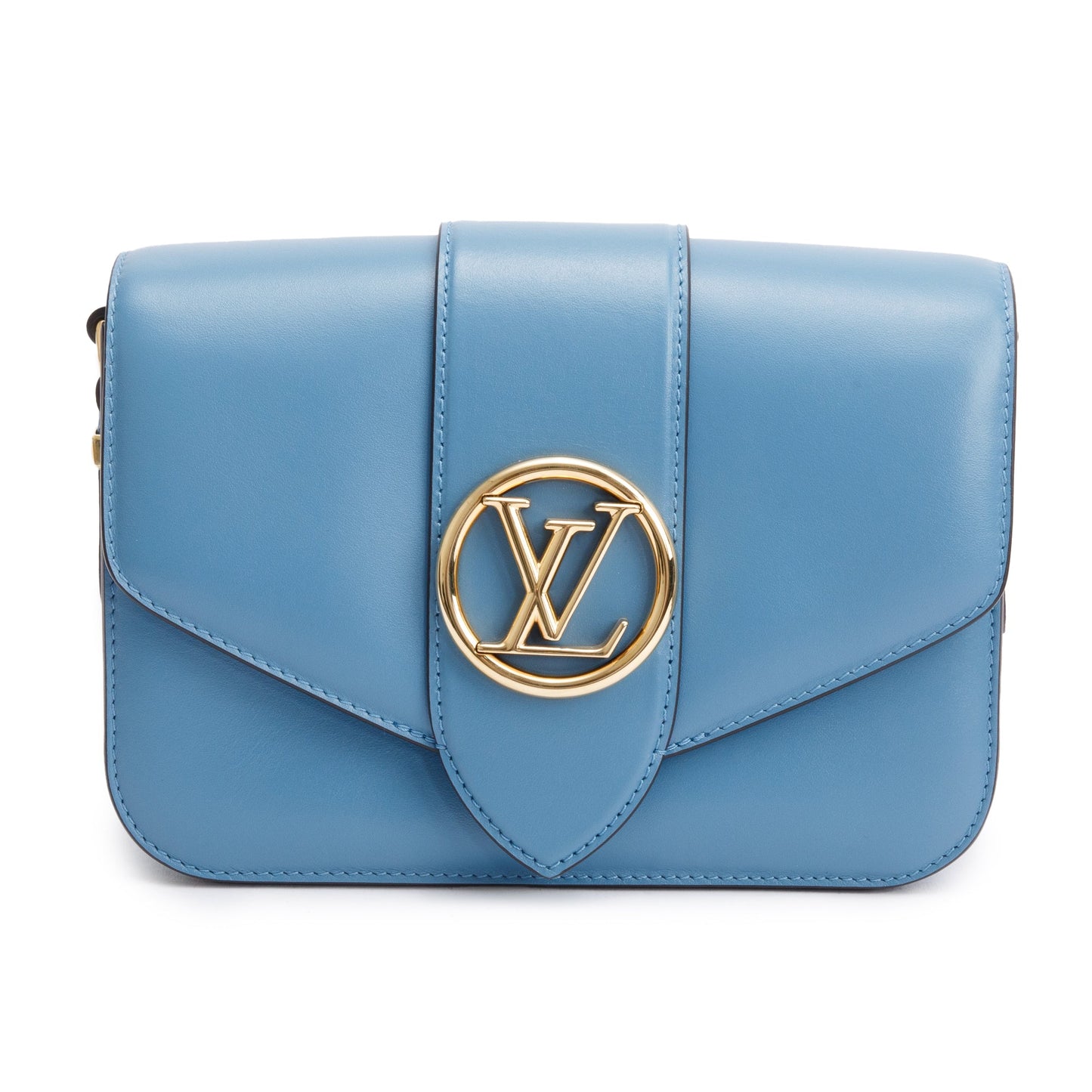 Louis Vuitton 2020 Blue Calfskin Leather LV Pont 9