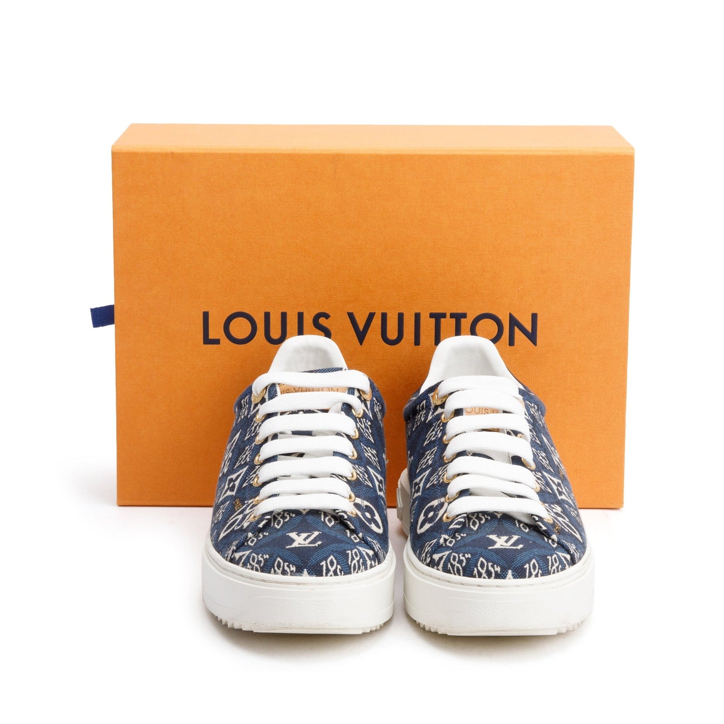 Louis Vuitton 2020 Blue Since 1984 Canvas Time Out Sneakers, Size 38.5