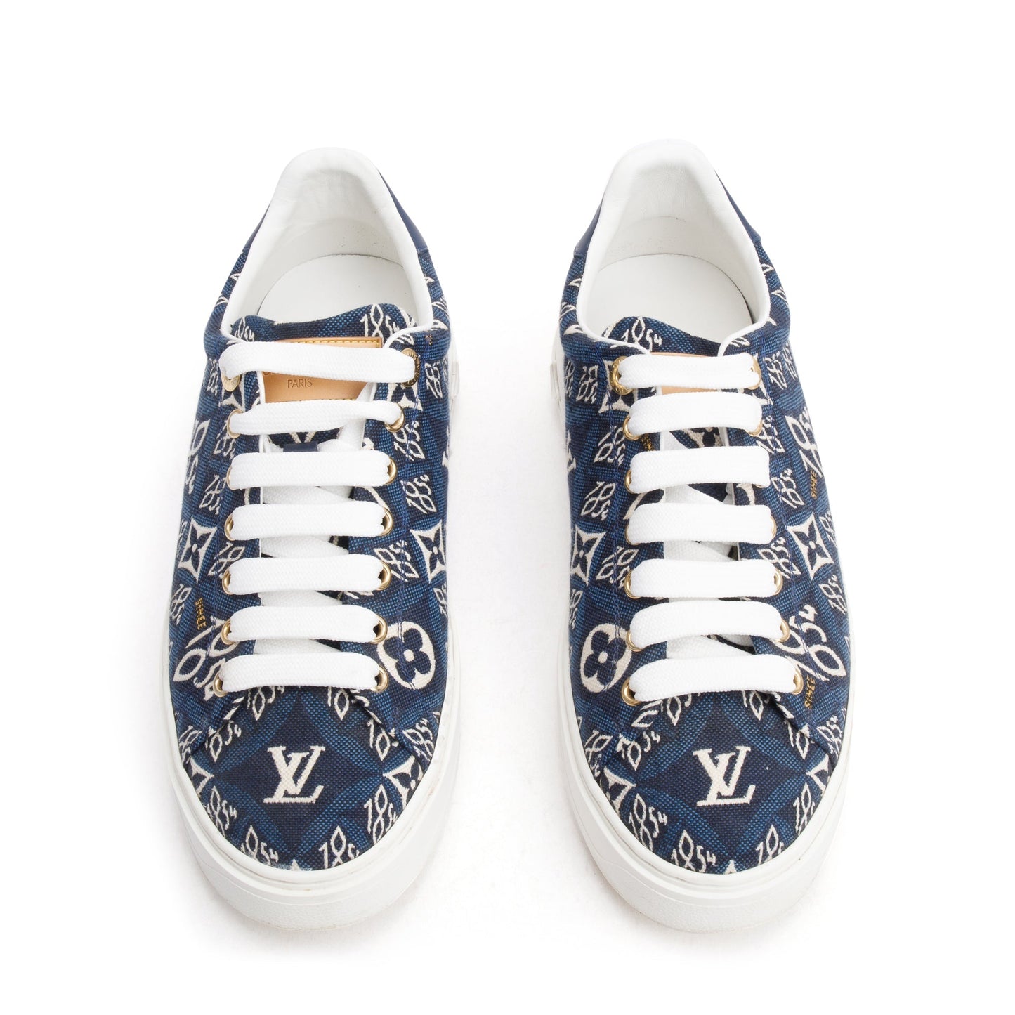 Louis Vuitton 2020 Blue Since 1984 Canvas Time Out Sneakers, Size 38.5