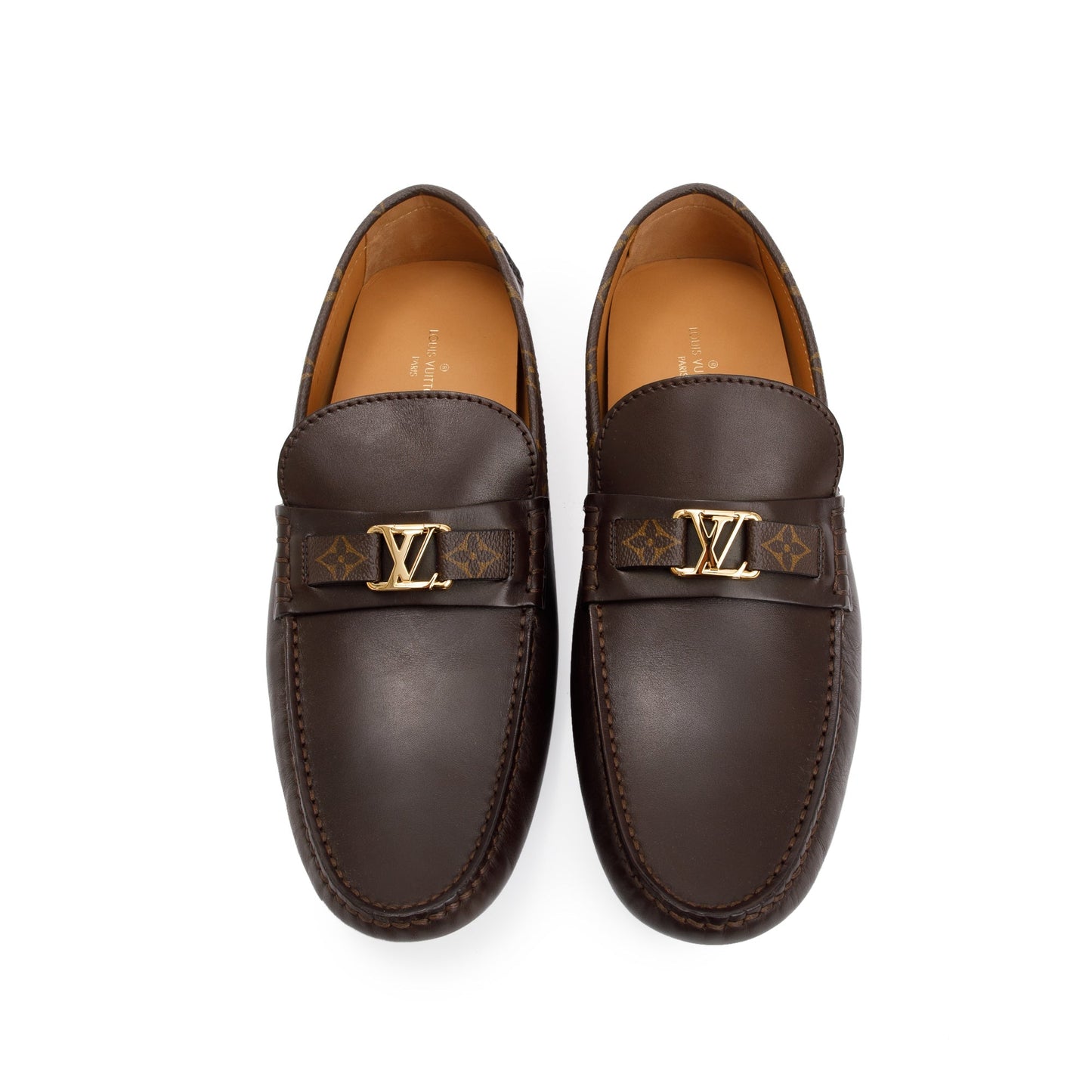 Louis Vuitton 2020 Brown Calf Leather Monte Carlo Moccasin Loafers, Size 12