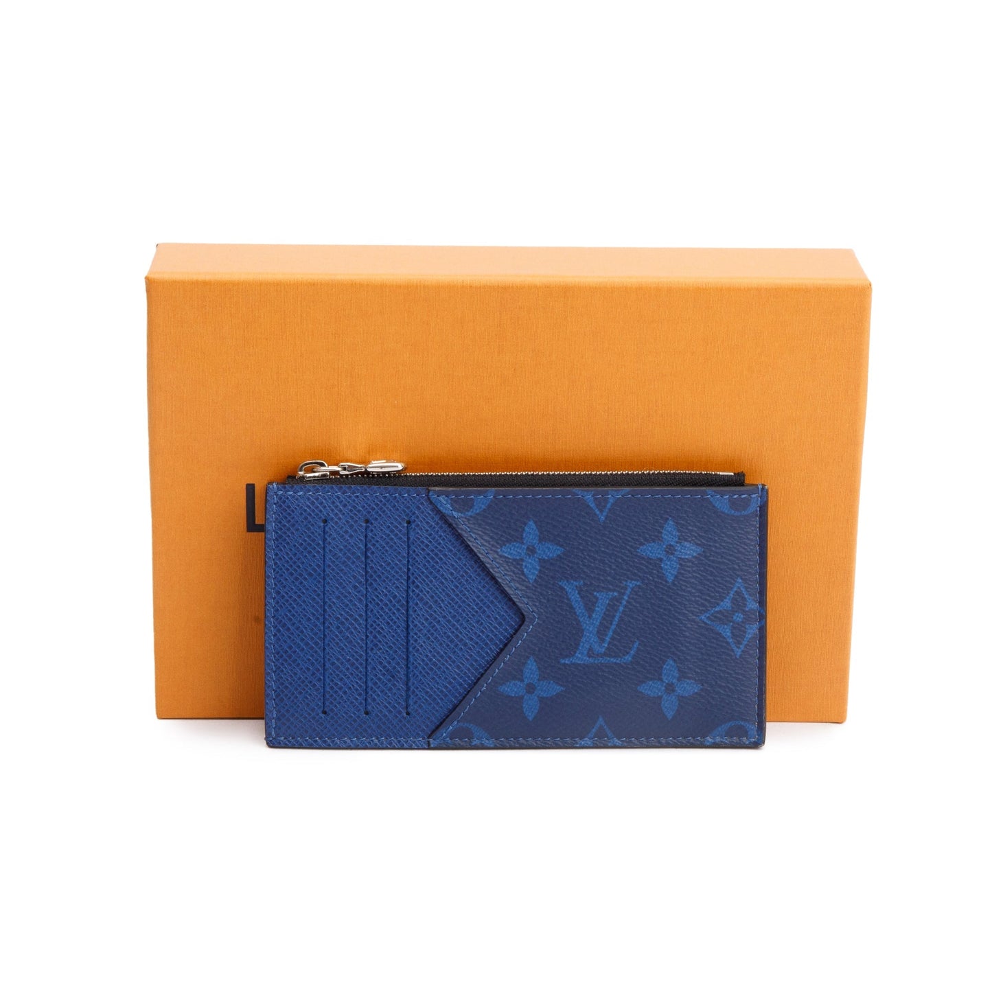 Louis Vuitton 2020 Cobalt Blue Monogram & Taigarama Leather Coin Card Holder