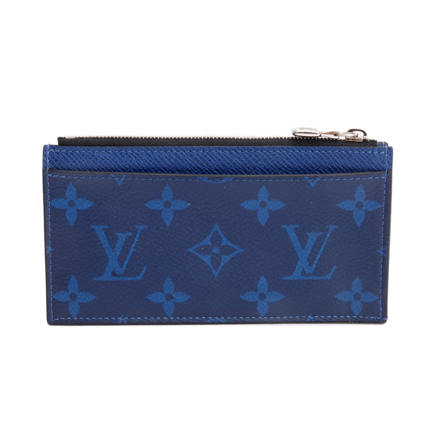 Louis Vuitton 2020 Cobalt Blue Monogram & Taigarama Leather Coin Card Holder
