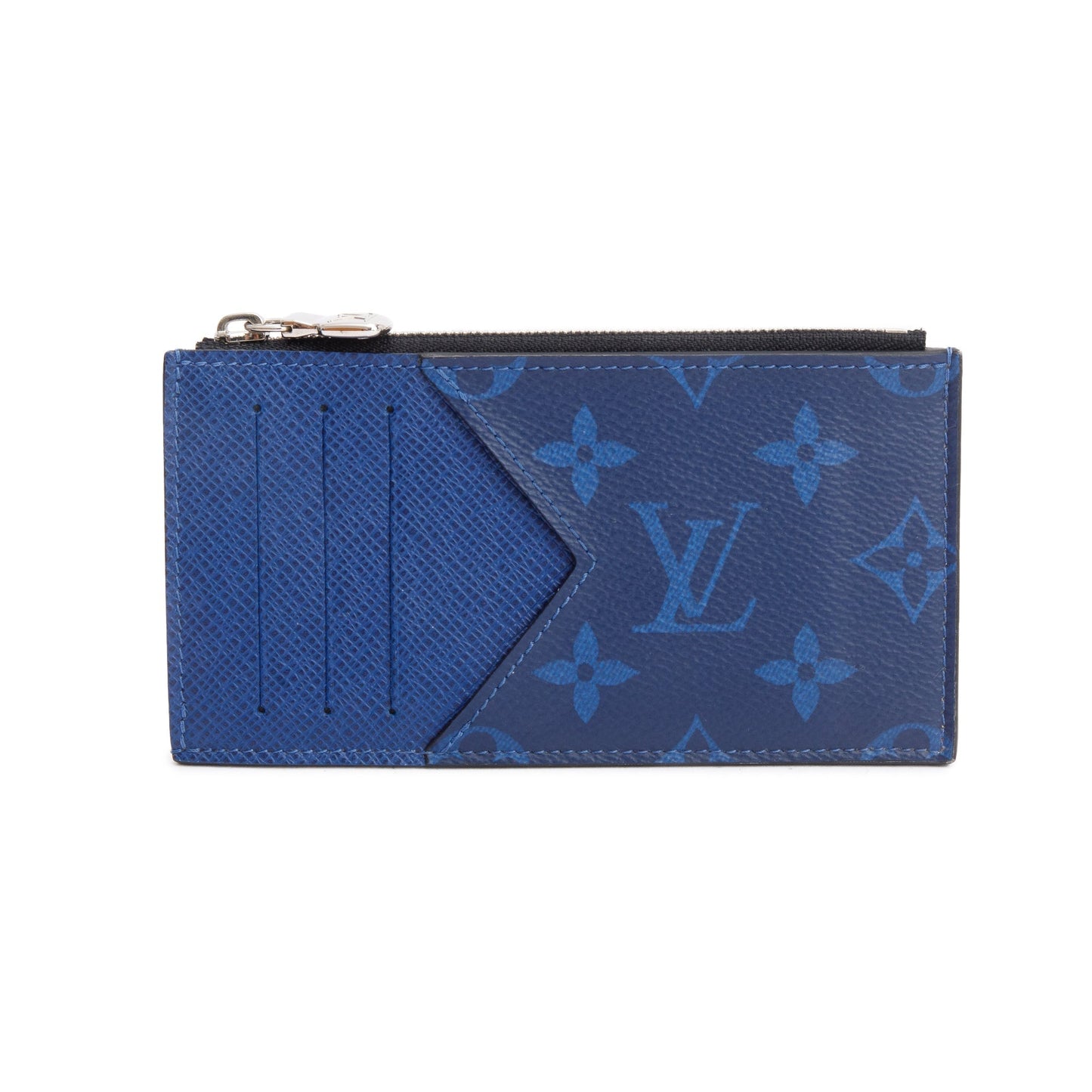 Louis Vuitton 2020 Cobalt Blue Monogram & Taigarama Leather Coin Card Holder