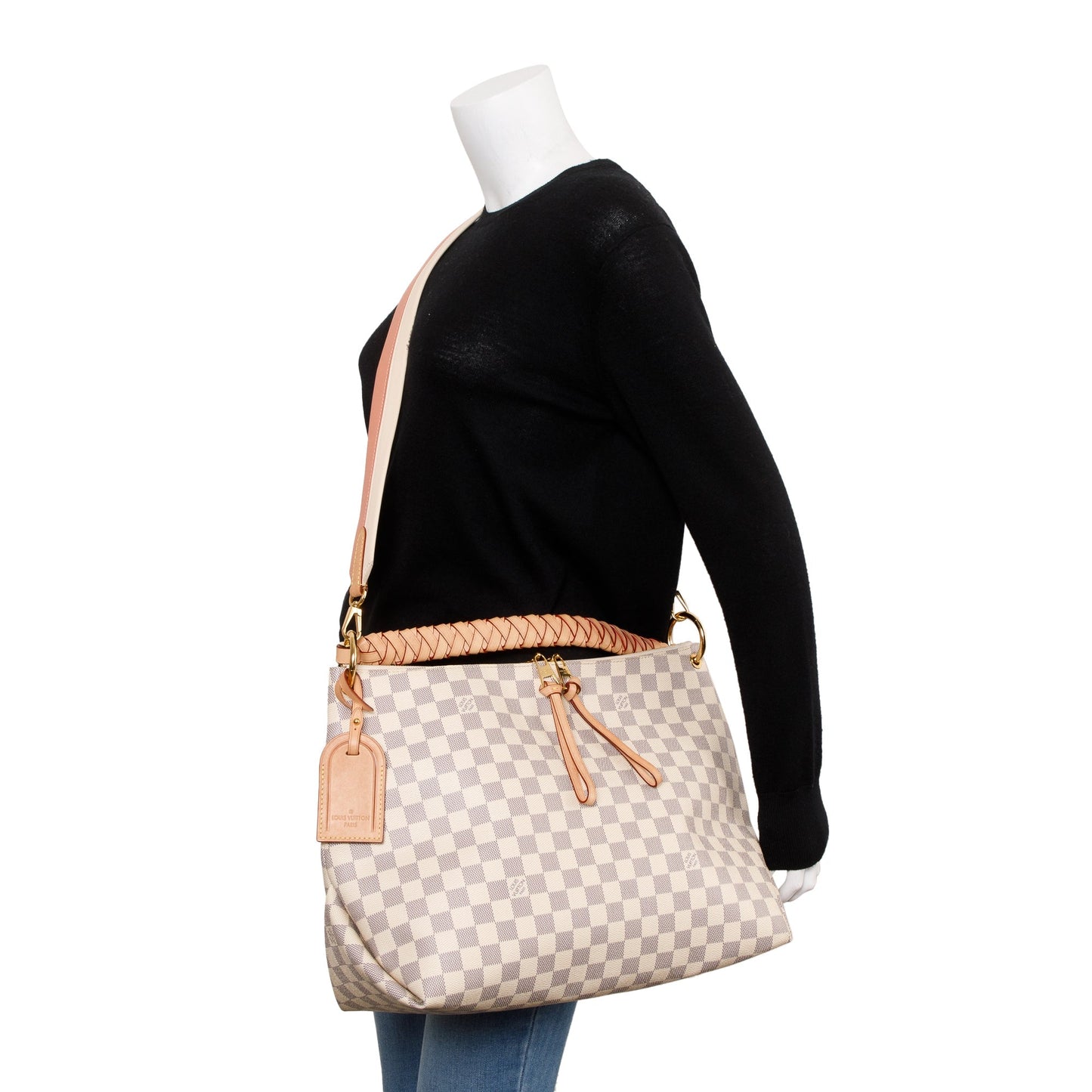 Louis Vuitton 2020 Damier Azur Braided Beaubourg Hobo MM