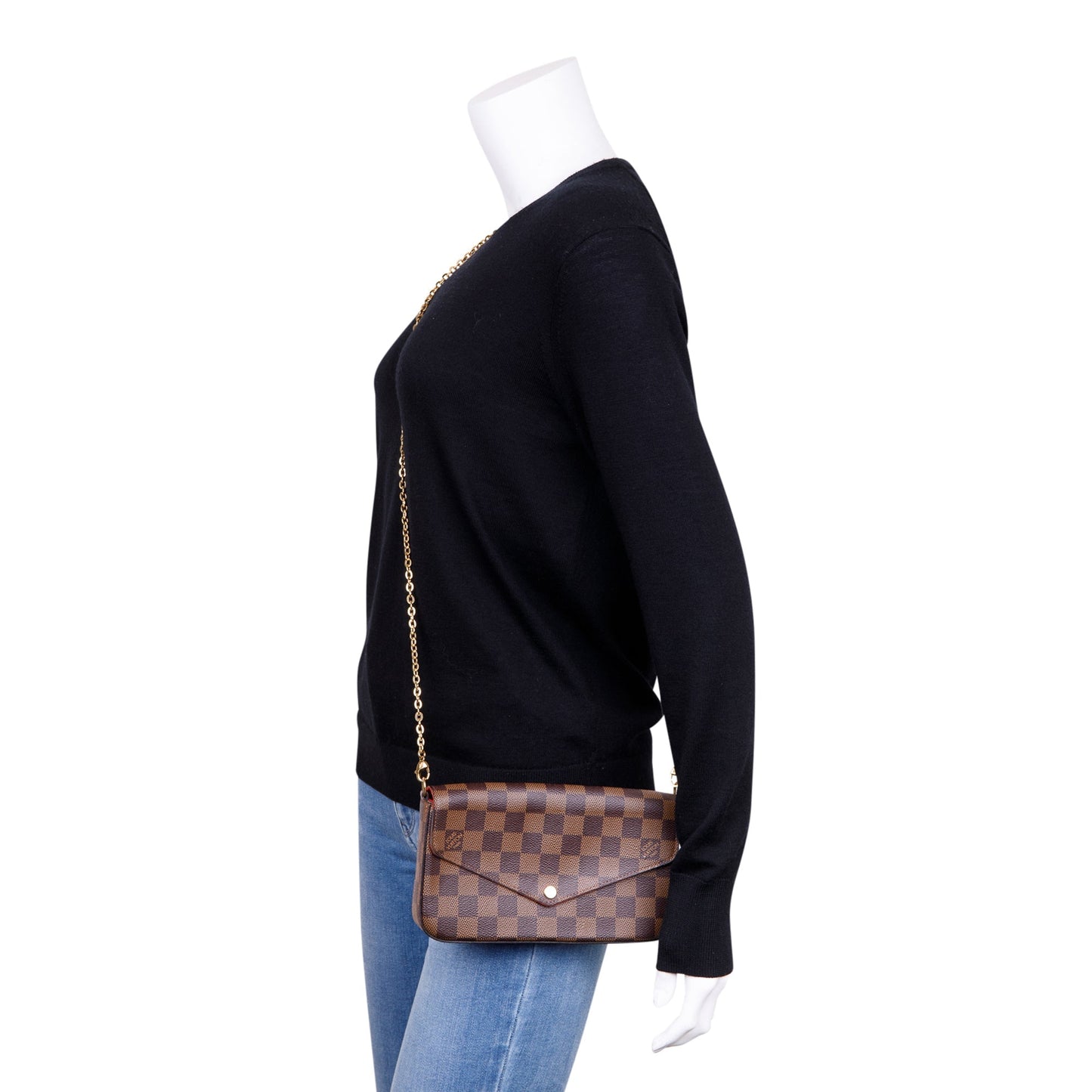 Louis Vuitton 2020 Damier Ebene Felicie Pochette Bag