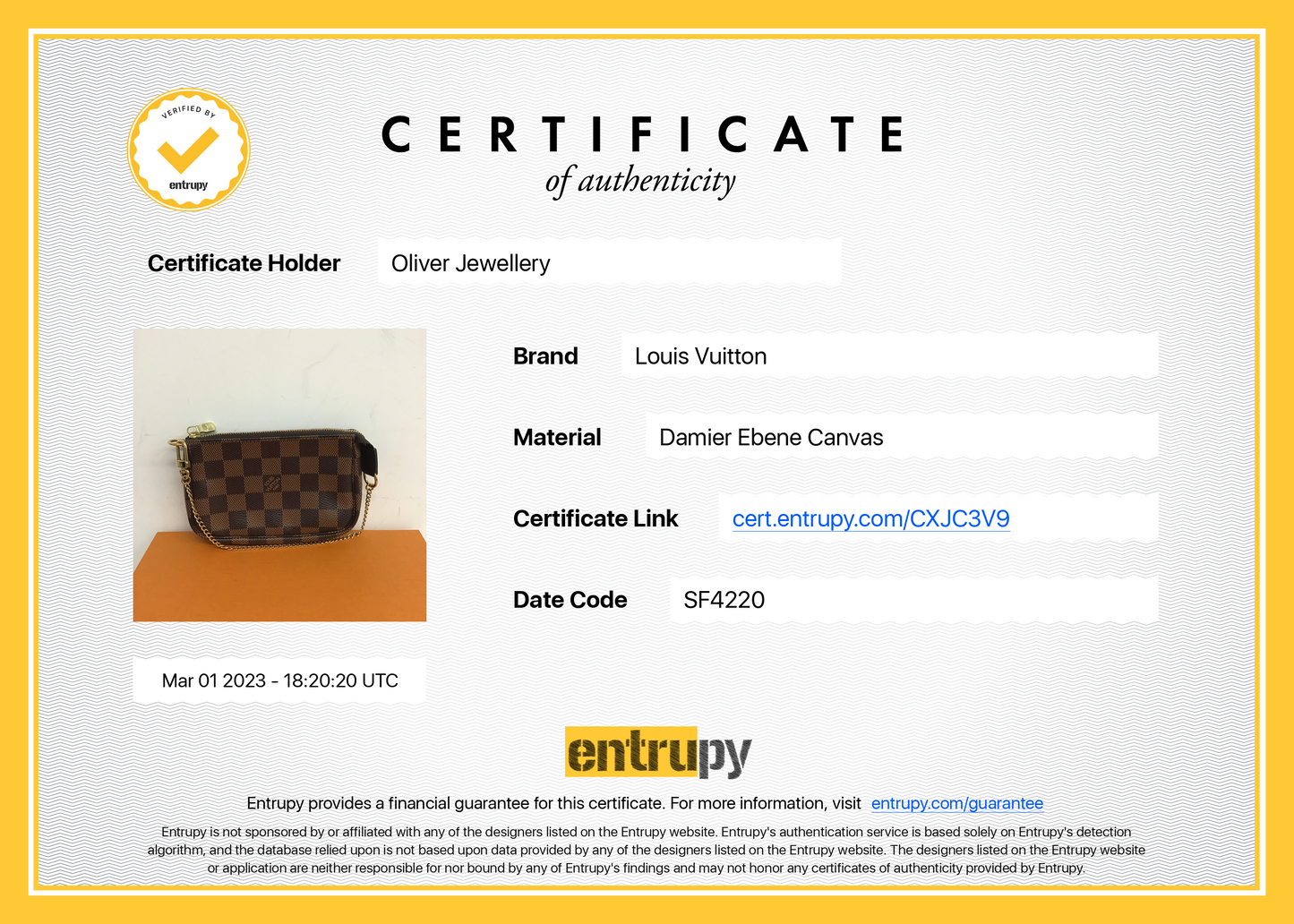 Louis Vuitton 2020 Damier Ebene Mini Pochette Accessories