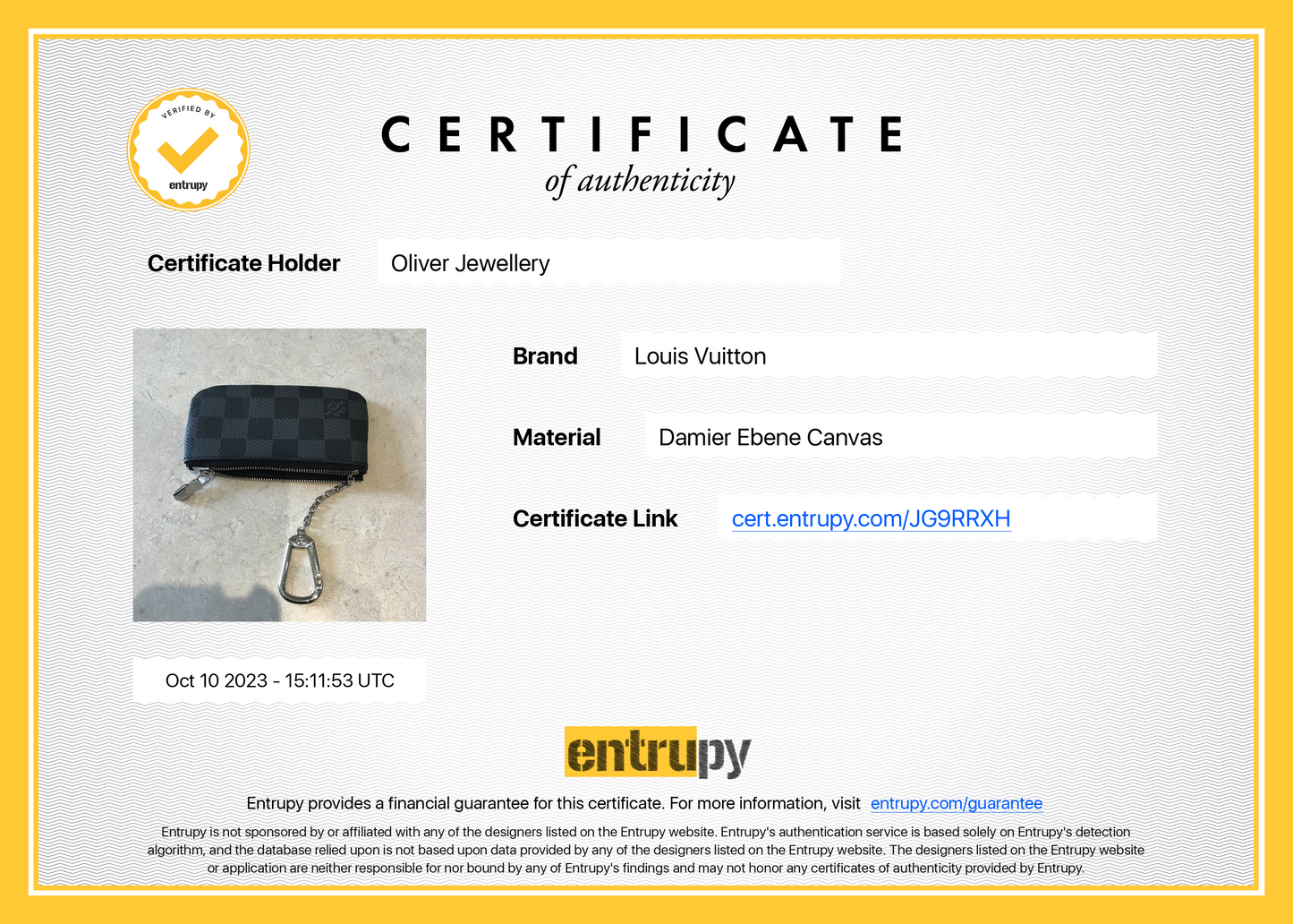 Louis Vuitton 2020 Damier Graphite Key Pouch