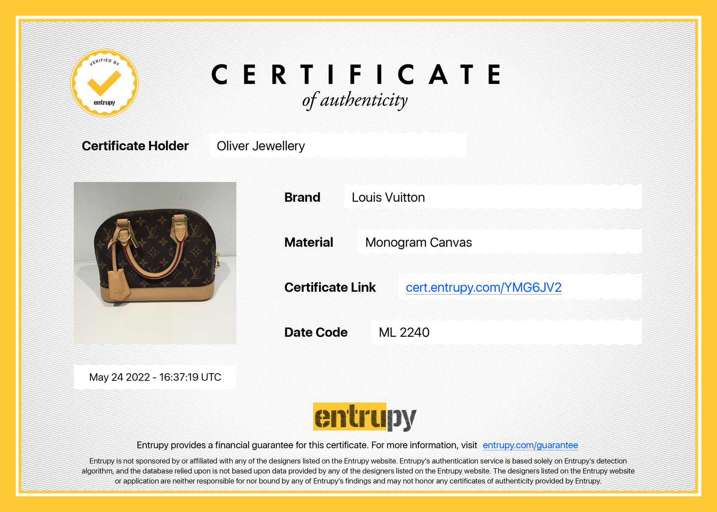 Louis Vuitton 2020 Monogram Alma BB