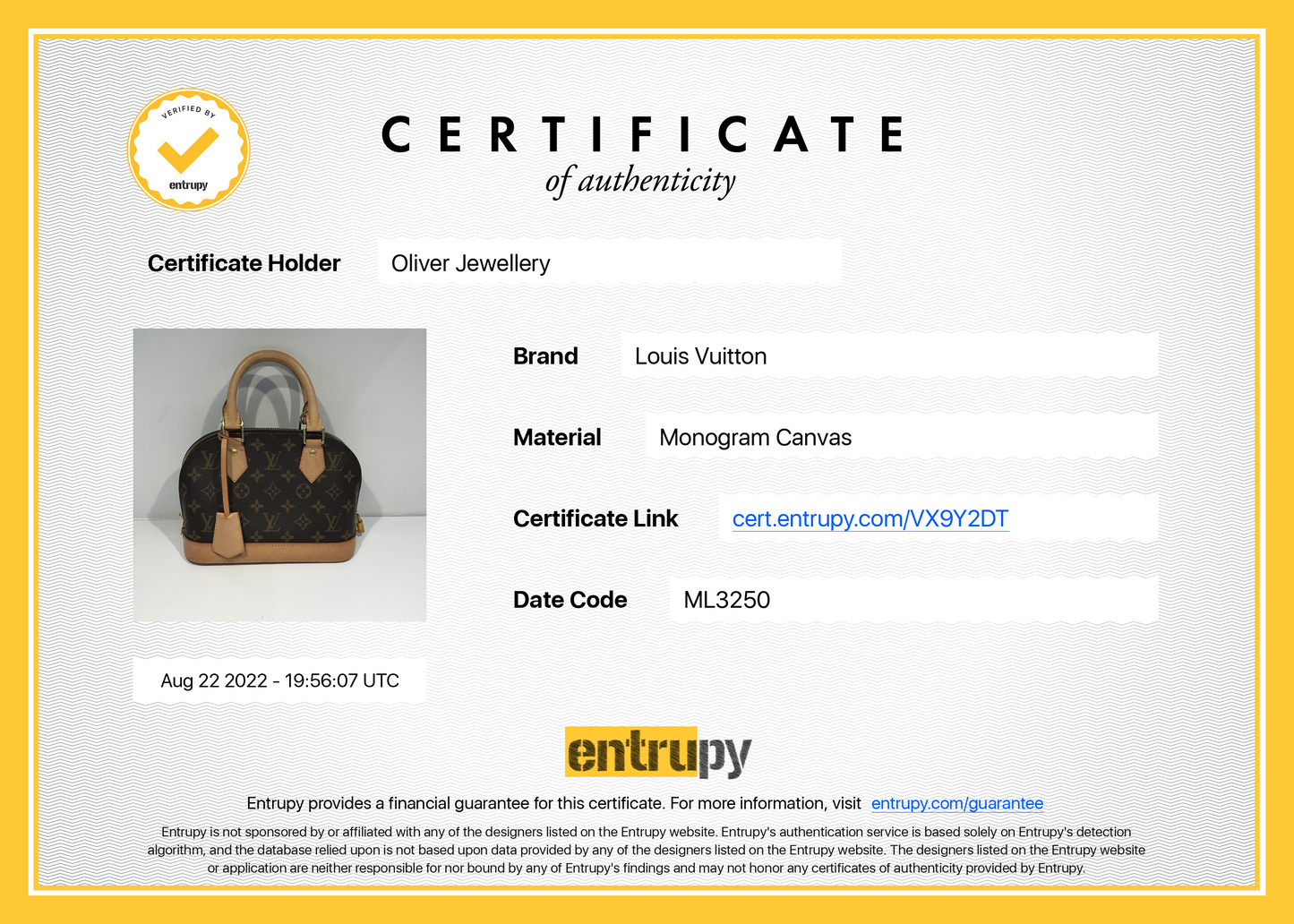 Louis Vuitton 2020 Monogram Alma BB