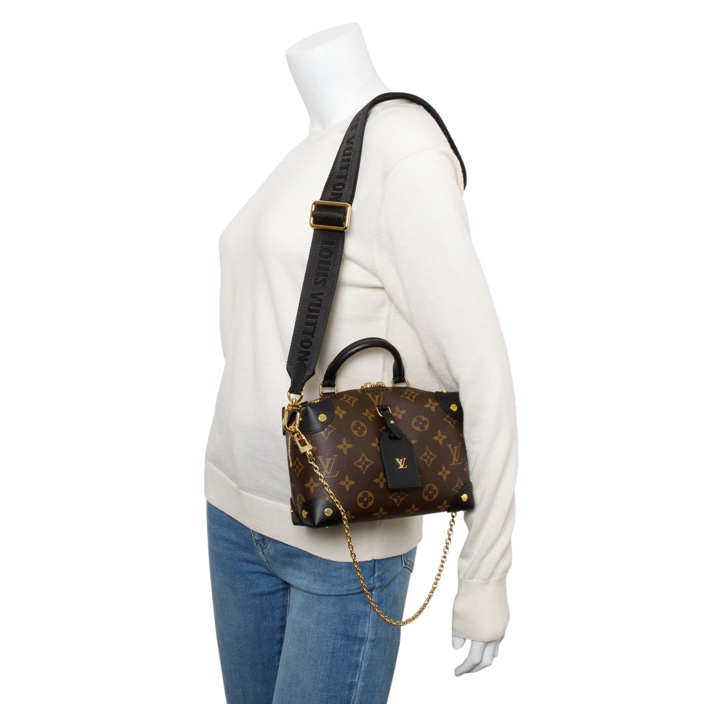 Louis Vuitton 2020 Monogram Black Calfskin Petite Malle Souple Bag