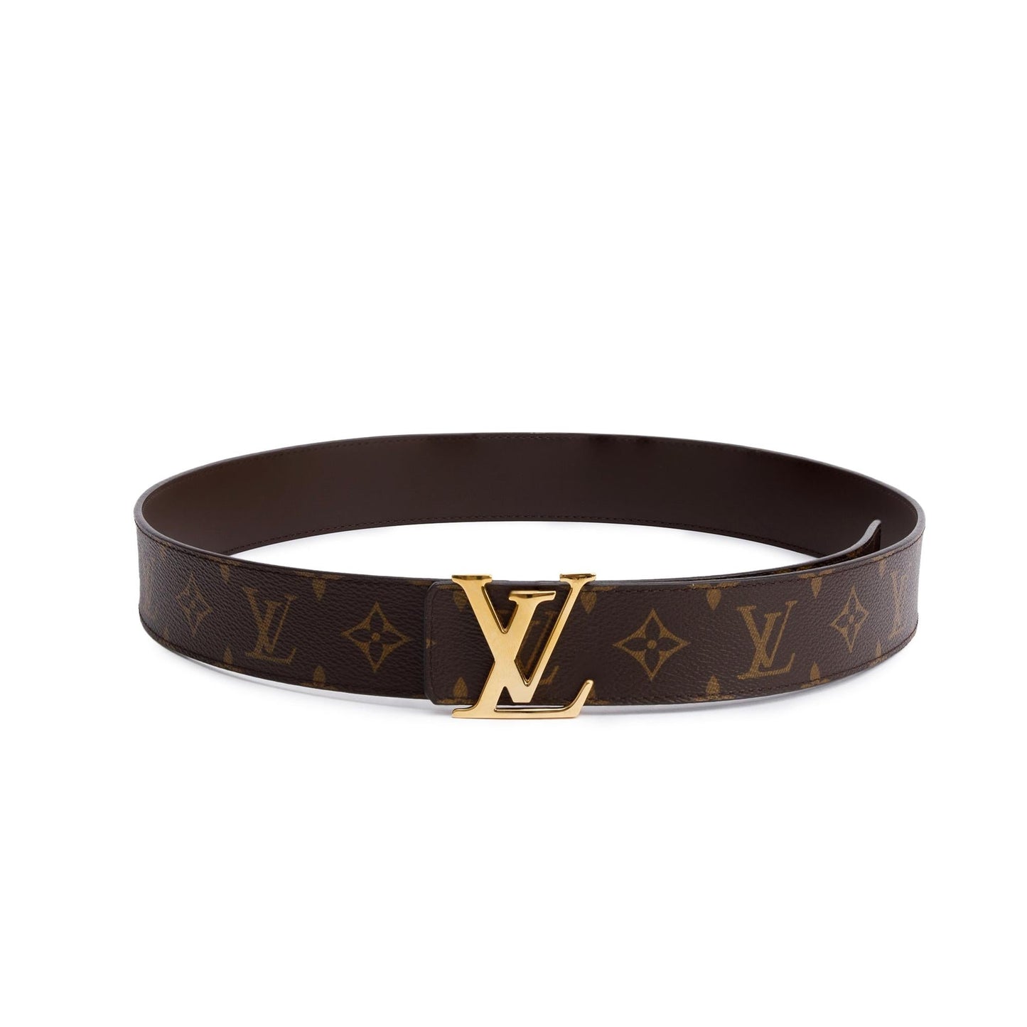 Louis Vuitton 2020 Monogram Canvas & Brown Leather LV Initiales 40 MM Reversible Belt, Size 95 38