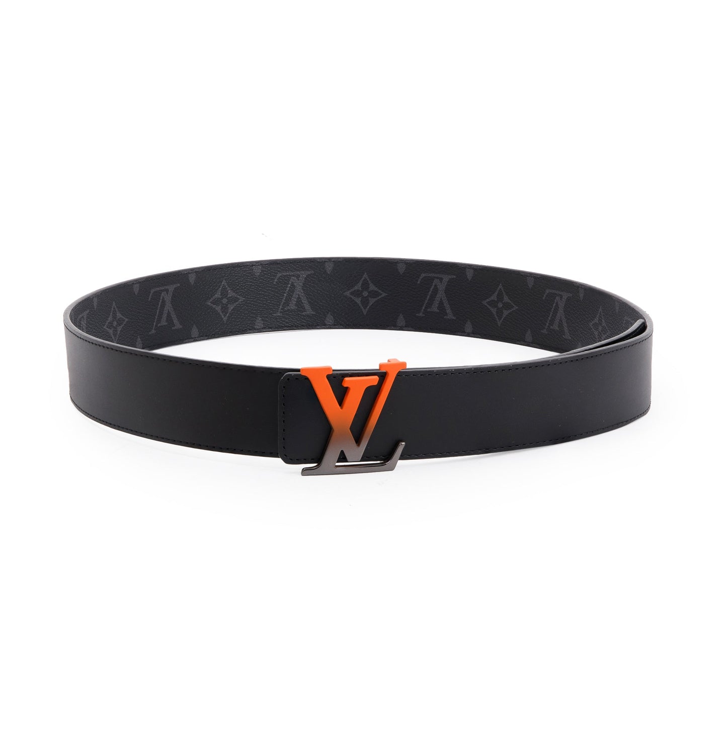 Louis Vuitton 2020 Monogram Eclipse & Black Leather Spray LV Initiales 40MM Reversible Belt 95 38