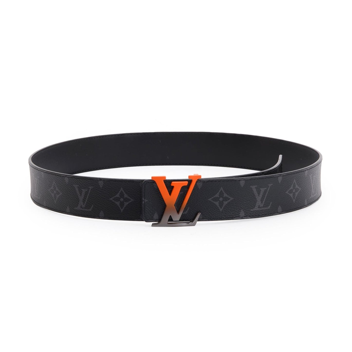 Louis Vuitton 2020 Monogram Eclipse & Black Leather Spray LV Initiales 40MM Reversible Belt 95 38