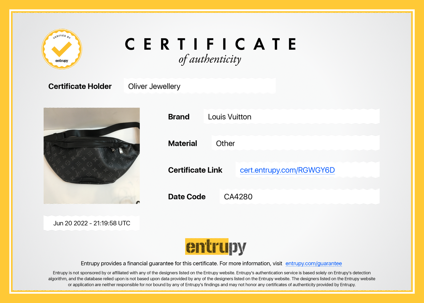 Louis Vuitton 2020 Monogram Eclipse Discovery Bumbag
