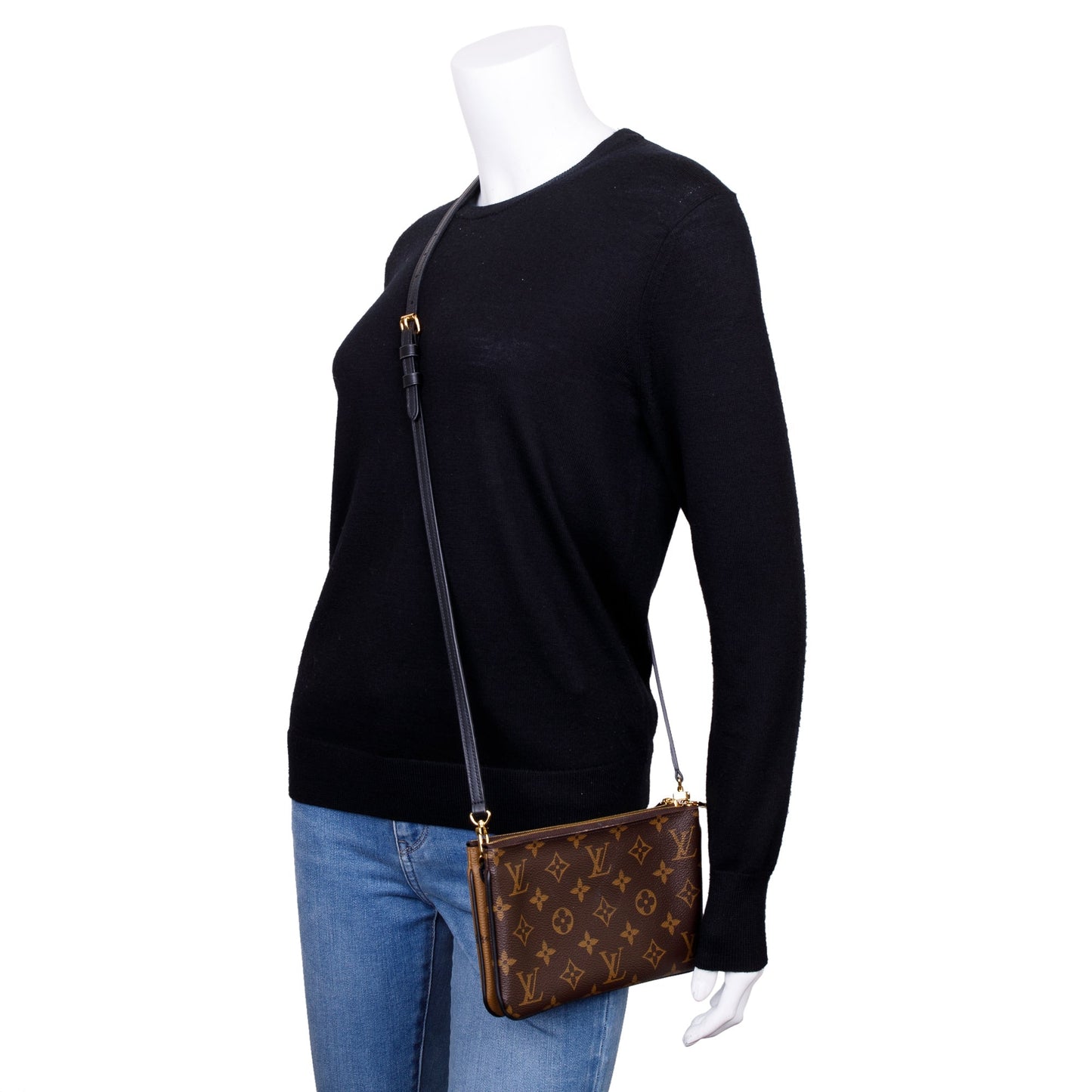 Louis Vuitton 2020 Monogram Giant Reverse & Monogram Double Zip Pochette