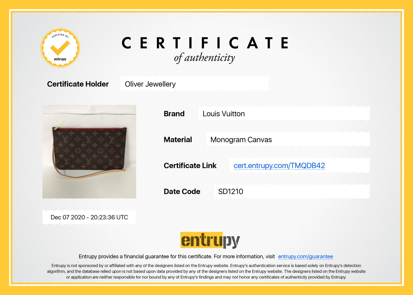 Louis Vuitton 2020 Monogram Neverfull Pochette