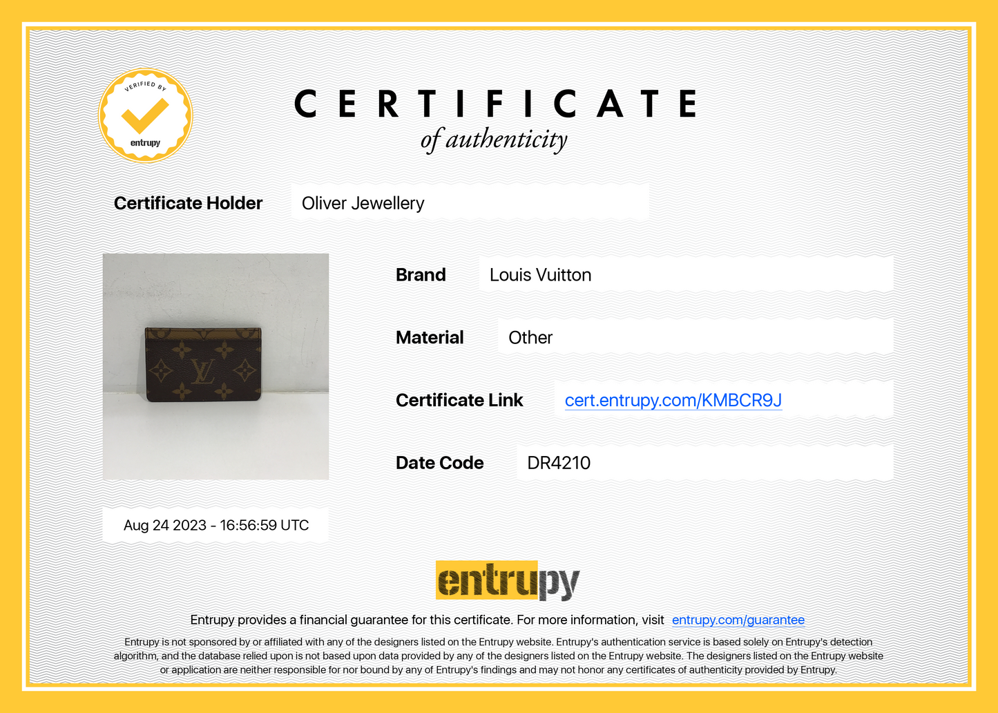Louis Vuitton 2020 Monogram Reverse Card Holder