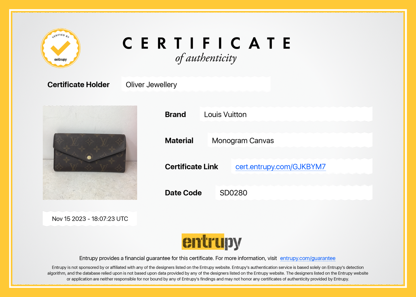 Louis Vuitton 2020 Monogram Sarah Wallet