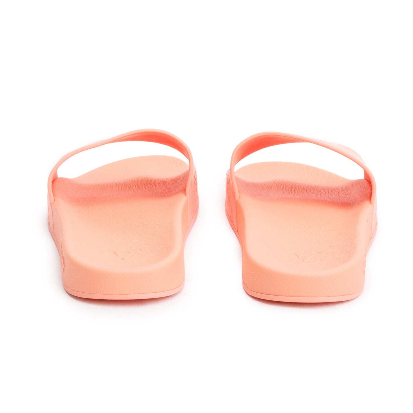 Louis Vuitton 2020 Peach Monogram Rubber Water Font Mule, Size 12